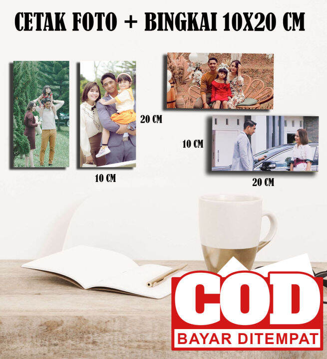 Cetak Foto Bingkai Uk 10X20 CM Papan MDF Poster Kayu Bayar Di Tempat