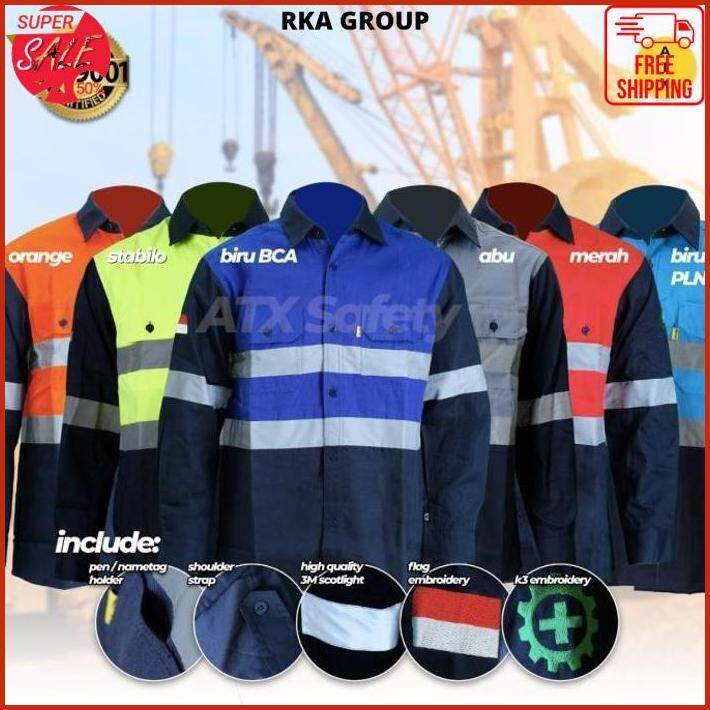 Wearpack Safety Baju Kerja Lengan Panjang Kombinasi Merk Atx Dijamin