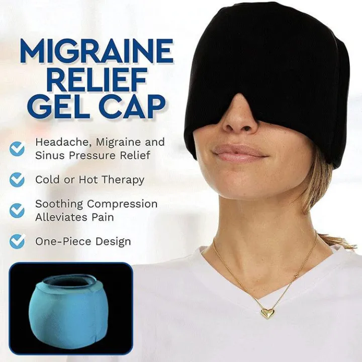 Jinli Migraine Relief Hat Gel Hot Cold Therapy Headache Relief Cap