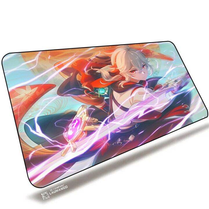 Large Mouse Pad Genshin Impact Pc Gamer Cabinet Keyboard Deskmat Anime