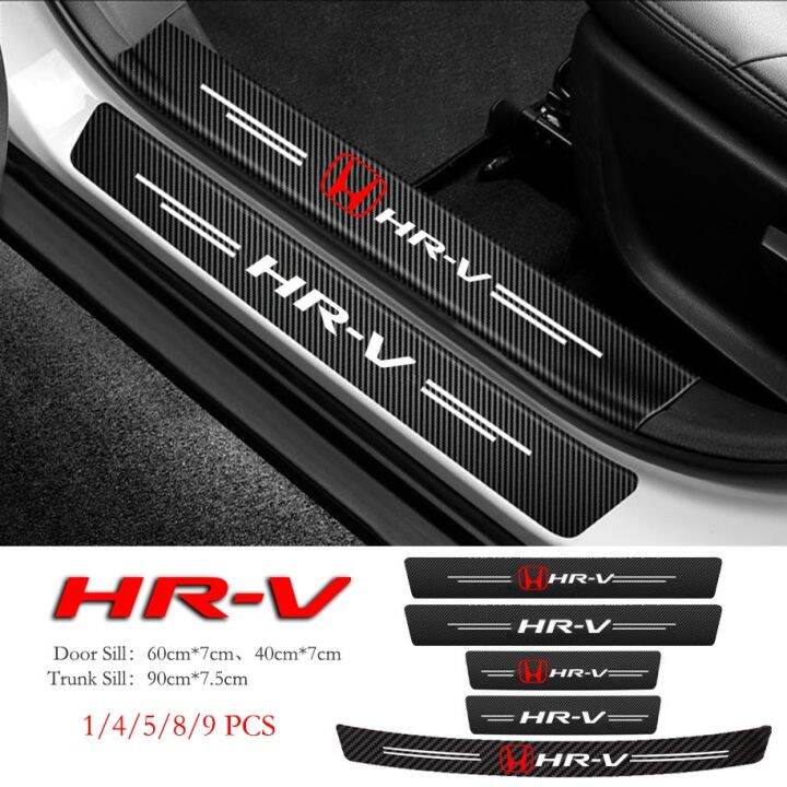 Honda HRV Carbon Fiber Car Door Sill Protector Trunk Leather Anti