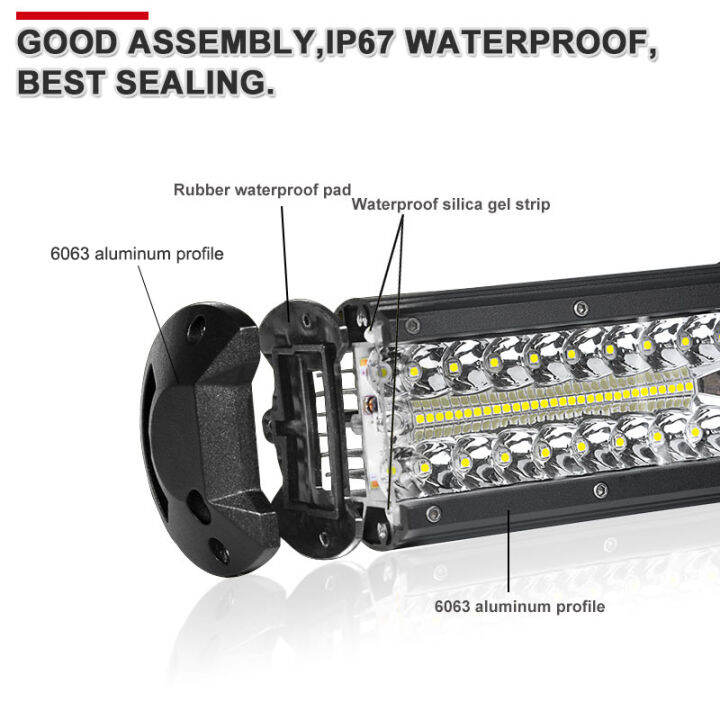 NLpearl 3แถว LED Bar 4 20นว LED Light Bar ทำงานสำหรบรถรถแทรกเตอร