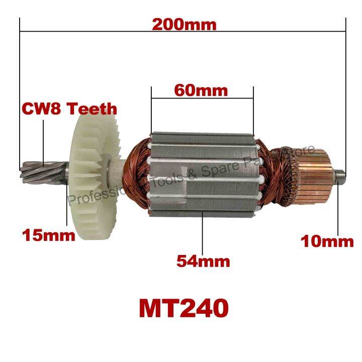 Free Bearing AC220V 240V Armature Anchor Replacement For Maktec Cut