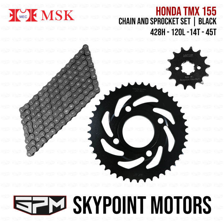 Msk Chain And Sprocket Set For Honda Tmx Hx L T T Black