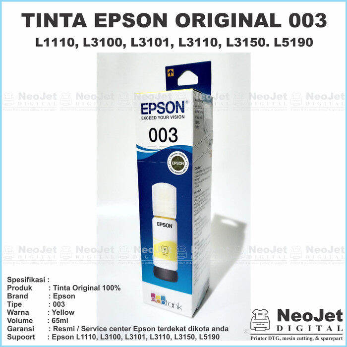 Tinta Printer Epson Ori Yellow Kuning L L L Original