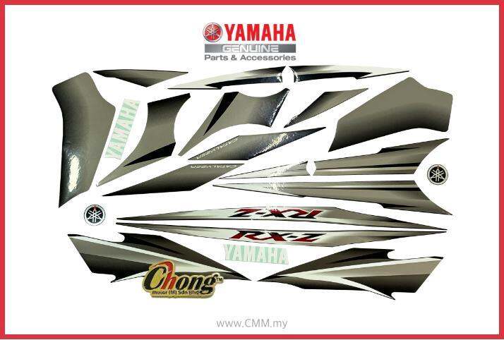 Yamaha Rxz Catalyzer Hitam Skala Body Stripe Sticker Original