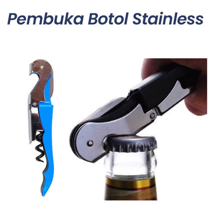 Pembuka Botol Stainless Panjang Manual Anti Karat Pastel Series