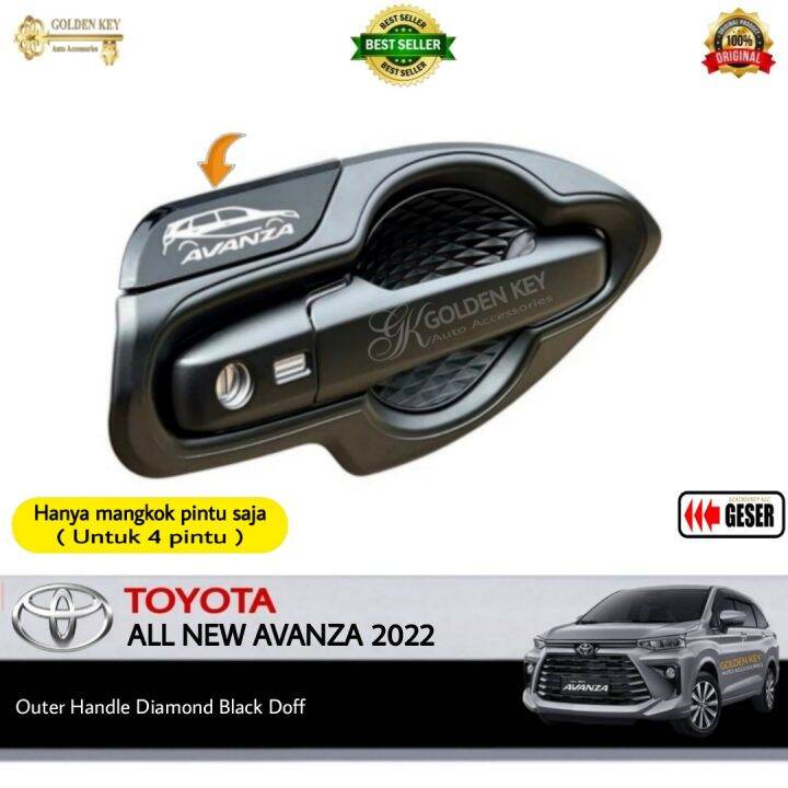 Outer Handle All New Avanza 2022 Mangkok Pintu Diamond Black Doff