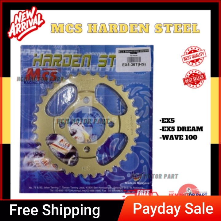 Mcs Sprocket Harden Steel Honda Ex Spoket Tahan Ex Dream Wave