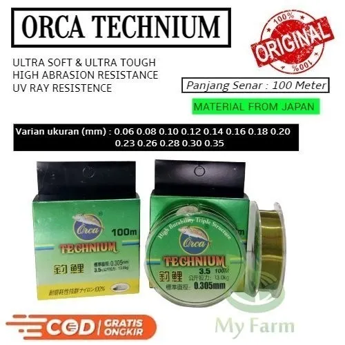 Senar Orca Technium Panjang 100 Meter 100 Nylon Tali Benang Pancing