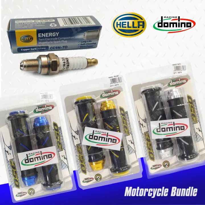 Hella Twin Electrode Spark Plug Cc N D With Domino Handle Grip Bundle