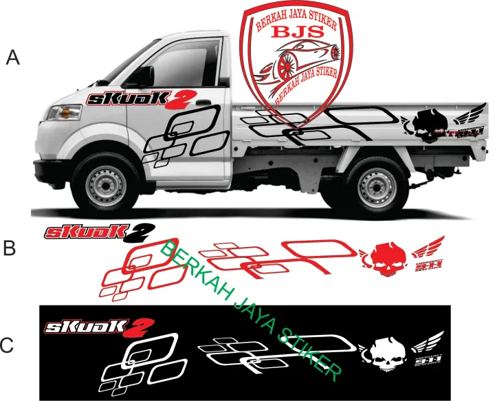 Sticker Stiker Mobil Pickup Mega Carry Stiker Mobil Pick Up Apv Mega