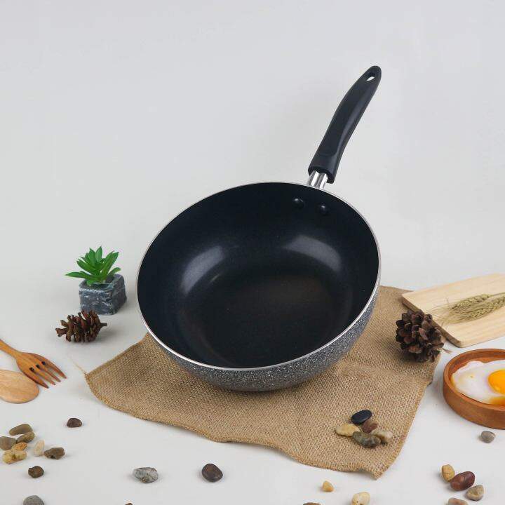 Maxim Neostone Deep Wok Marble Ceramic Wajan Penggorengan Cm Anti