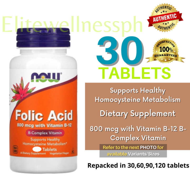 Tablets Now Supplements Folic Acid Mcg B Cyanocobalamin