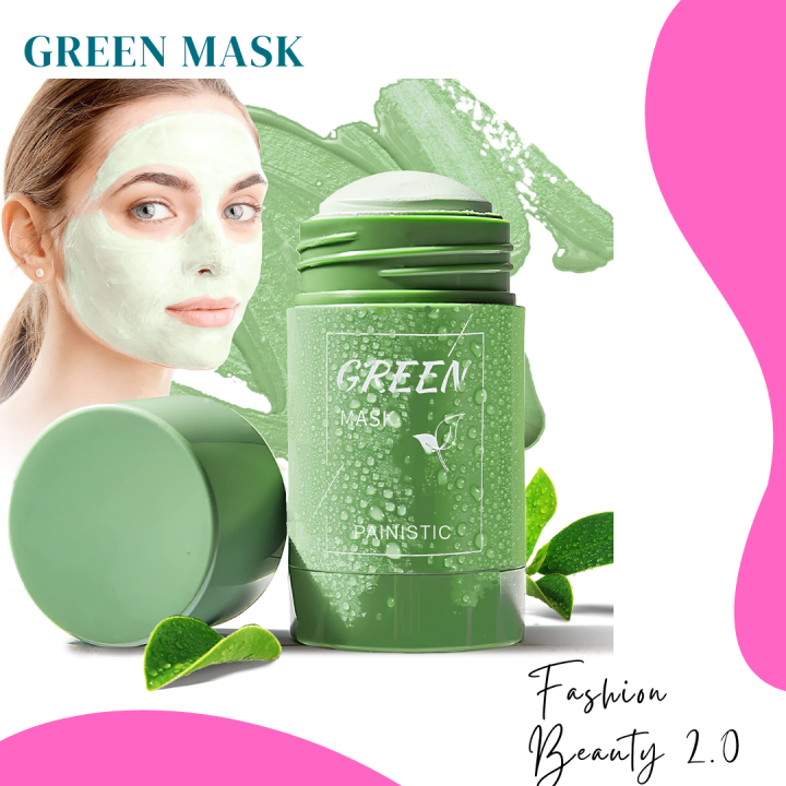 Facial Cleansing Stick Green Tea Face Mask Stick Blackhead Acne Remove