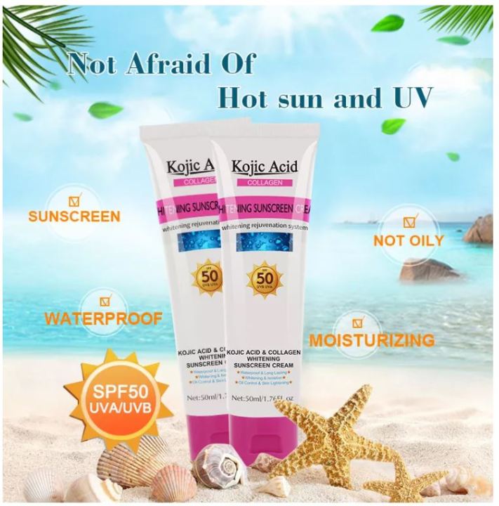 Kojic Acid Whitening Sunscreen Cream With Spf Uvb Uva Ml Lazada Ph