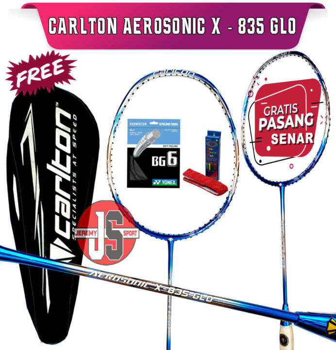 Raket Badminton Carlton Aerosonic X Glo Original Dan Senar Yonex Bg