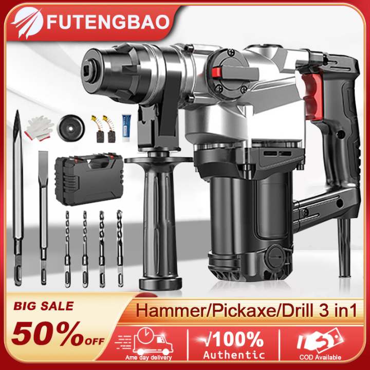 Rotary Hammer Drill Chipping Gun Concrete Demolition Jack Hammer 2200W