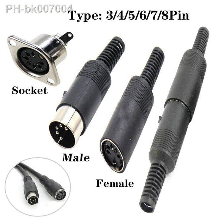 Pcs Male Female Din Plug Socket Connector Pin Chassis