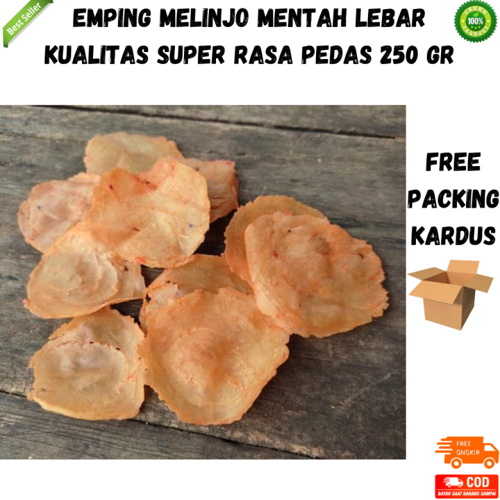 Emping Melinjo Mentah Lebar Rasa Pedas Manis Kualitas Super 250 Gr