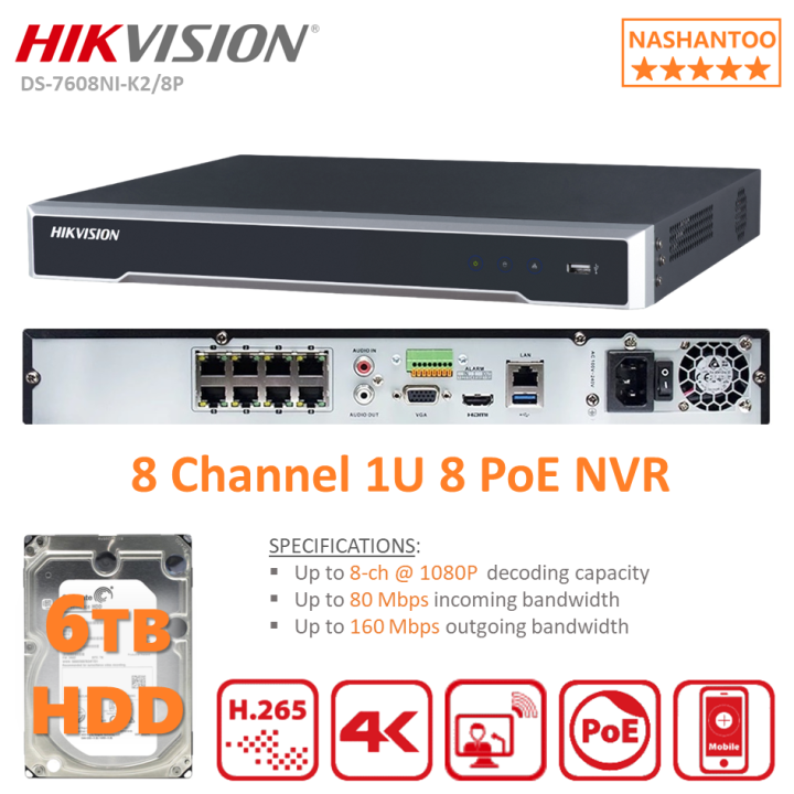 Hikvision Ds Ni K P Channel U Poe Nvr Sata Interfaces