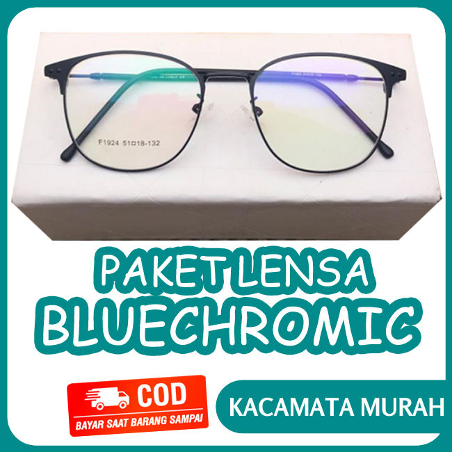 Paket Kacamata Photocromic Blueray Frame Kacamata Minus Wanita