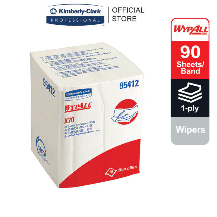 Wypall X Quarter Fold Reusable Wipers White Ply Packs