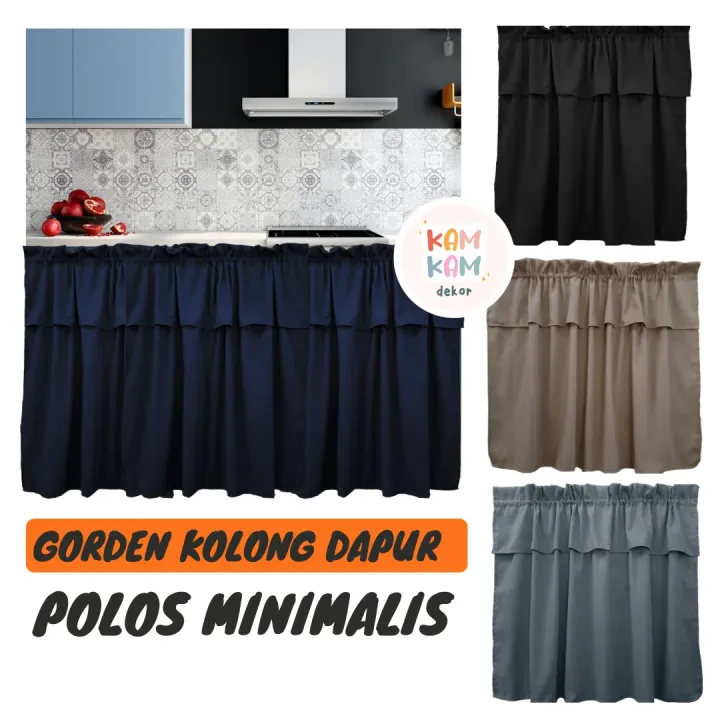 Gorden Kolong Dapur Polos Hitam Hordeng Kolong Dapur Minimalis Modern