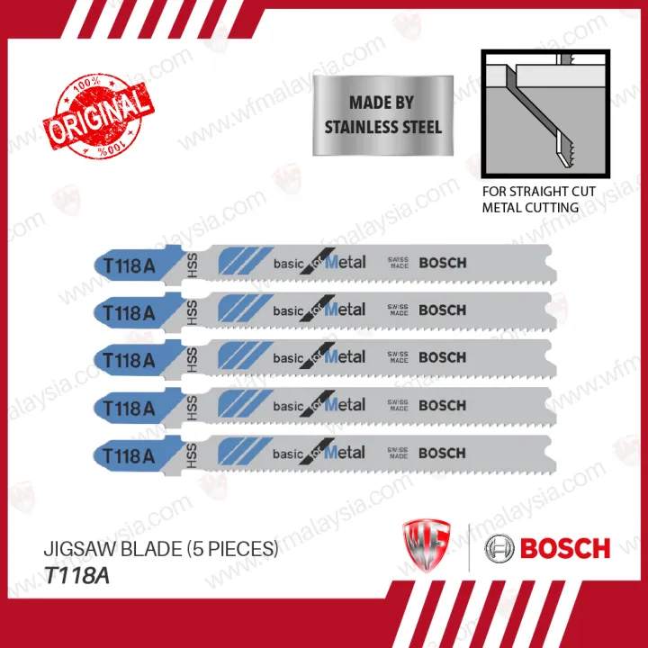 BOSCH Jigsaw Blade T118A Basic For Metal Straight Cutting 5 Pieces