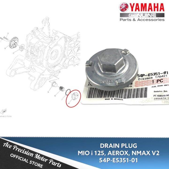 OIL DRAIN PLUG MIO I125 AEROX NMAX V2 GRAVIS GEAR YAMAHA ORIGINAL 54P