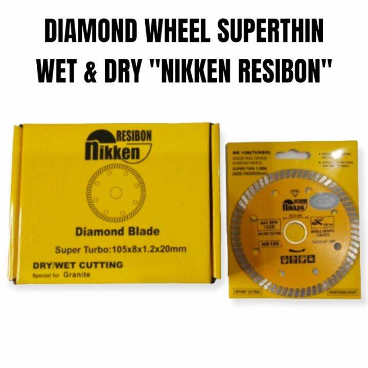 Diamond Wheel Turbo Nikken Resibon Inch Pisau Potong Keramik Granit