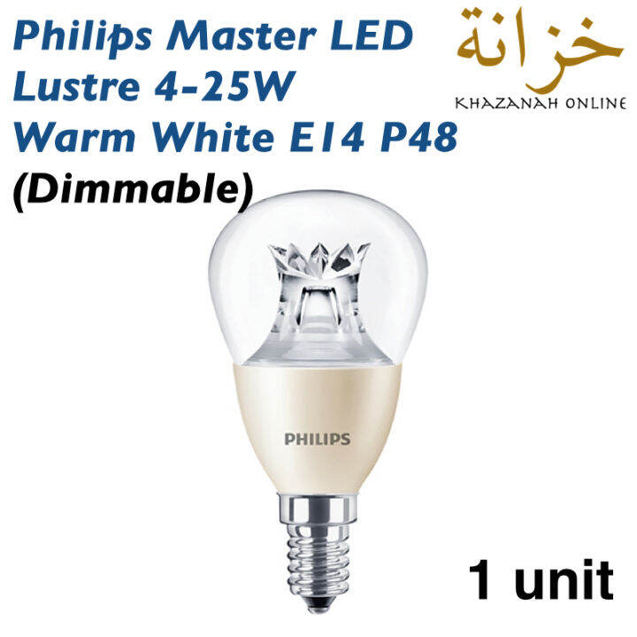 Philips Master LED Lustre Luster Bulb 4W Equivalent To 25W Warm