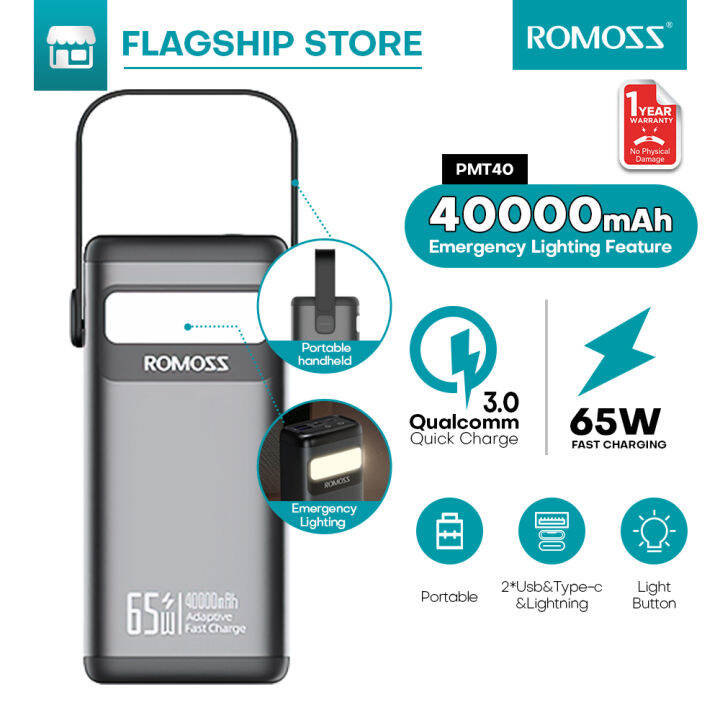 Romoss Pmt Mah W Led Display Fast Charging Lithium Ion Polymer