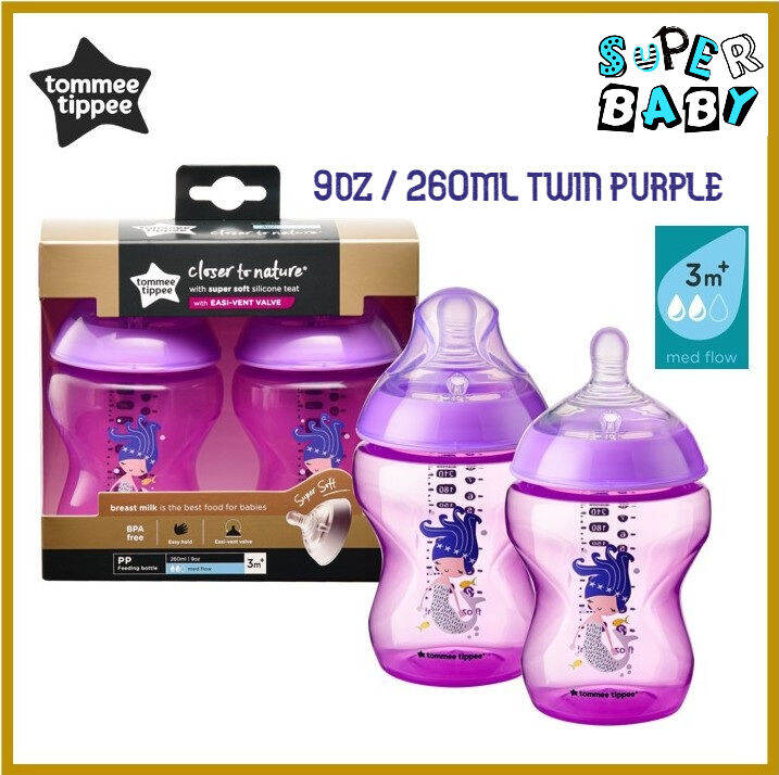 Tommee Tippee Close To Nature Tinted Color Bottle Oz Ml Twin Pack