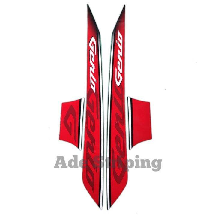 STIKER STRIPING LIS BODY MOTOR HONDA GENIO 110 2019 CBS HITAM MERAH