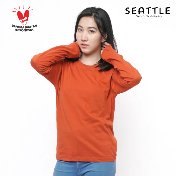 Kaos Polos Lengan Panjang Long Sleeve Premium Soft Cotton S Merah