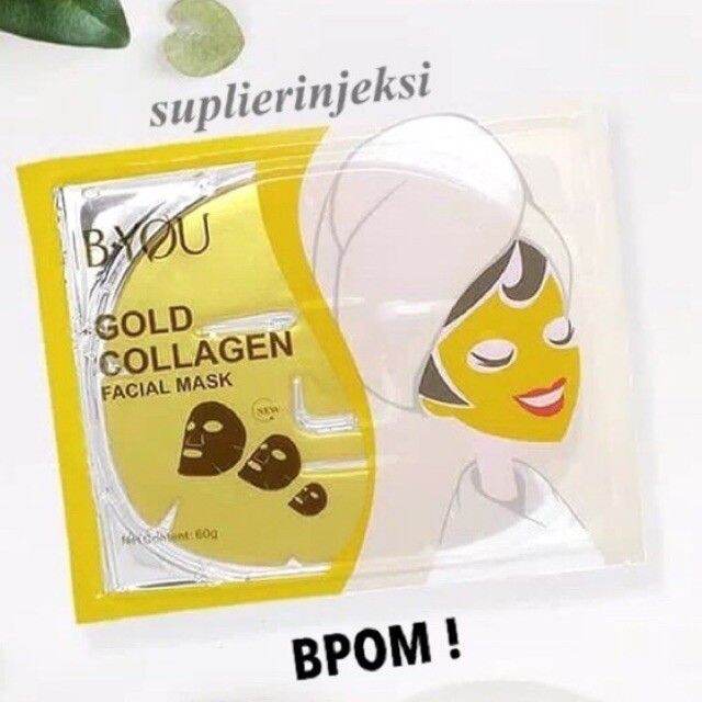 MASKER GOLD COLLAGEN Topeng Mask Facial Anti Aging Emas 24k Whitening