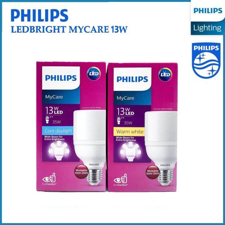 PHILIPS หลอดไฟ MyCare LED BRIGHT 13 วตต E27 กระจายแสงไดมากกวา 180