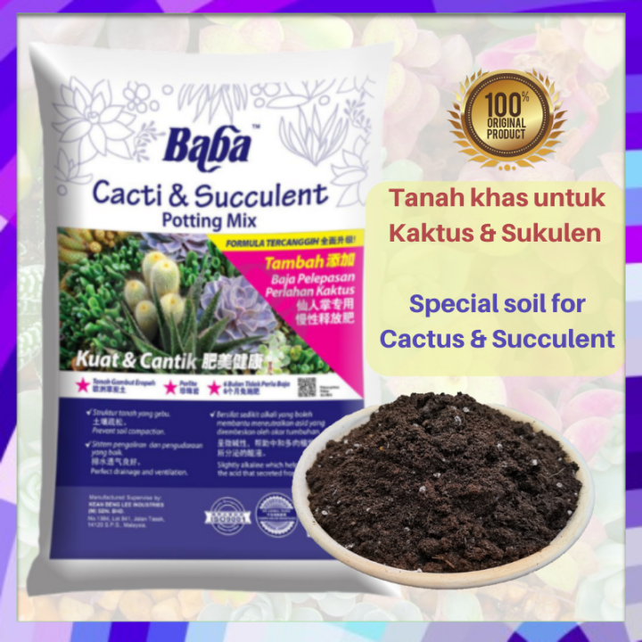 Baba Soil Cactus Succulent Potting Mix 7 Litre Tanah Campuran