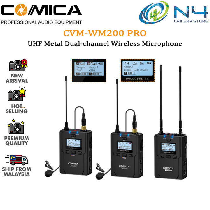 COMICA CVM WM200 PRO UHF Metal Dual Channel Wireless Microphone Lazada