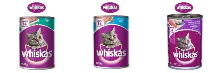 Whiskas Cat Canned Wet Food 400g Makanan Basah Kucing Comel 400g