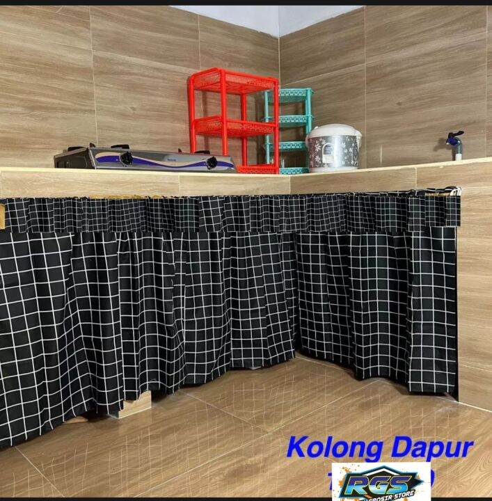 Gorden Kolong Dapur Bunga Hordeng Meja Kompor Bonus Tali Lazada