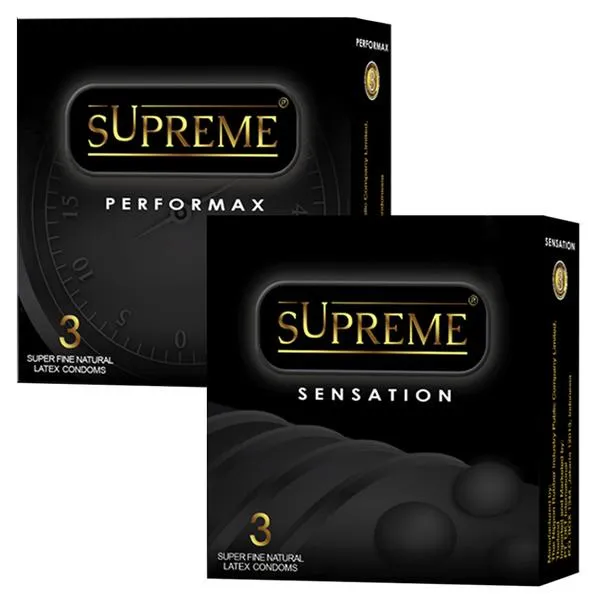 Kondom Supreme Sensation BERGERIGI Dan Performax Kemasan Isi 3s