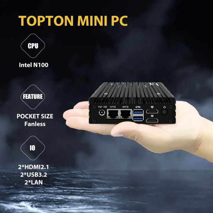 Topton X86 Fanless Mini PC In N200 Quad Core 2x I226 V 2 5G Nics