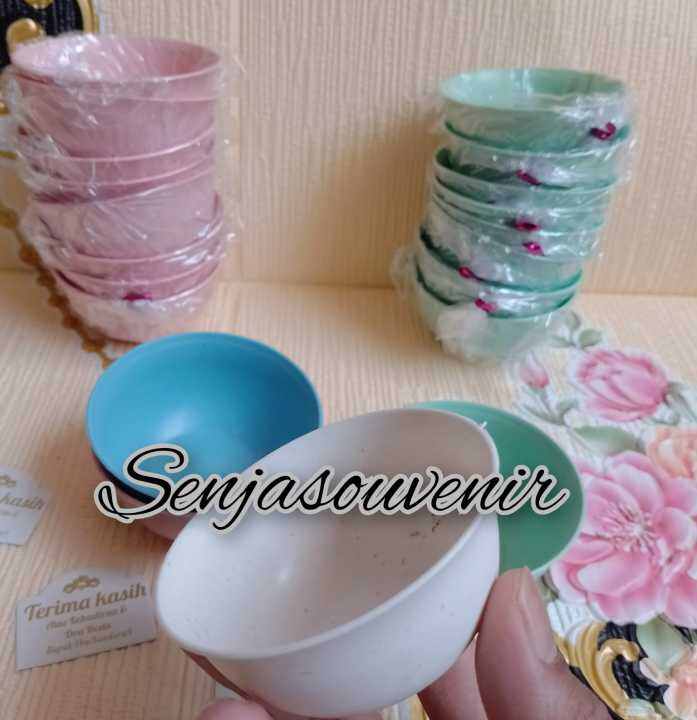 Isi 100pcs Souvenir Mangkok Bulat Warna Soft Kemasan Plastik Lazada