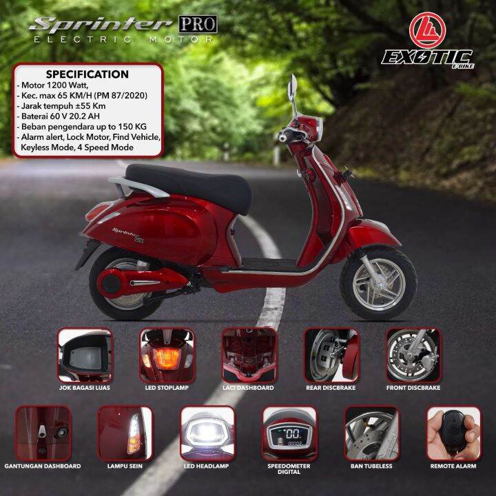 Vespa Motor Listrik Sprinter Pro Pacific Exotic Lazada Indonesia