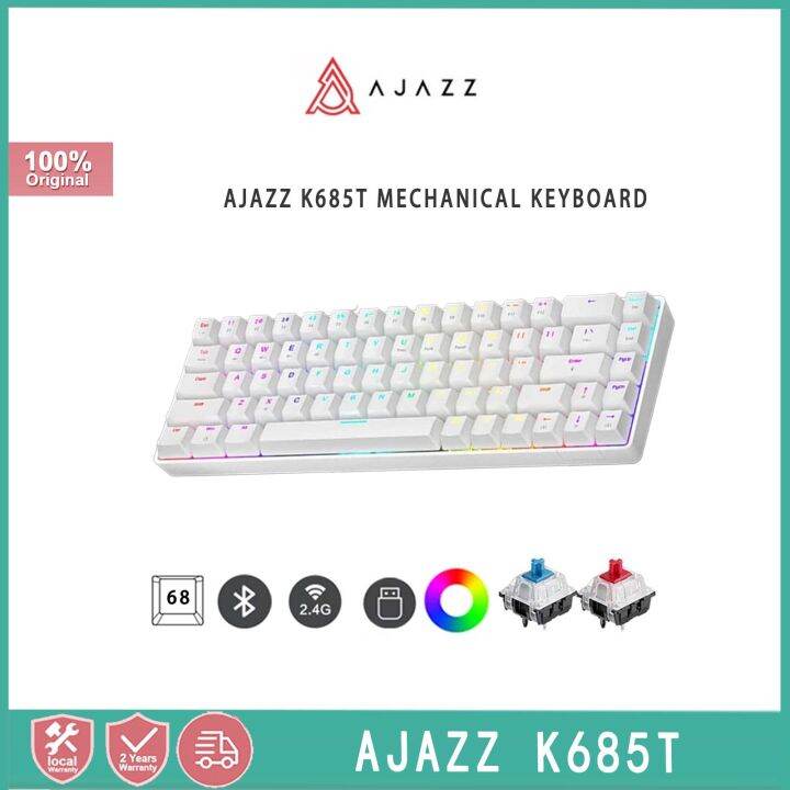 Ajazz K685T Mechanical Keyboard Bluetooth Peripherals RGB Hot