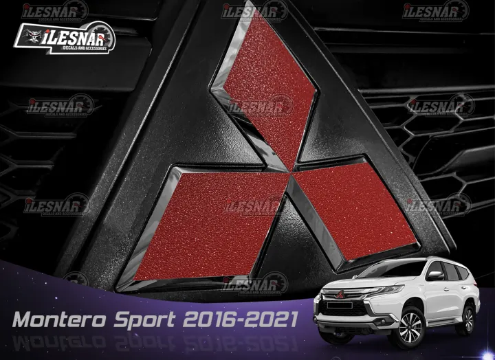 Mitsubishi Montero Sport 2016 2022 Front And Rear Logo Frost Red