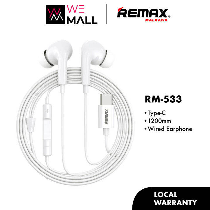 Remax Rm Air Plus Pro Type C Wired Earphones For Calls Music Bass