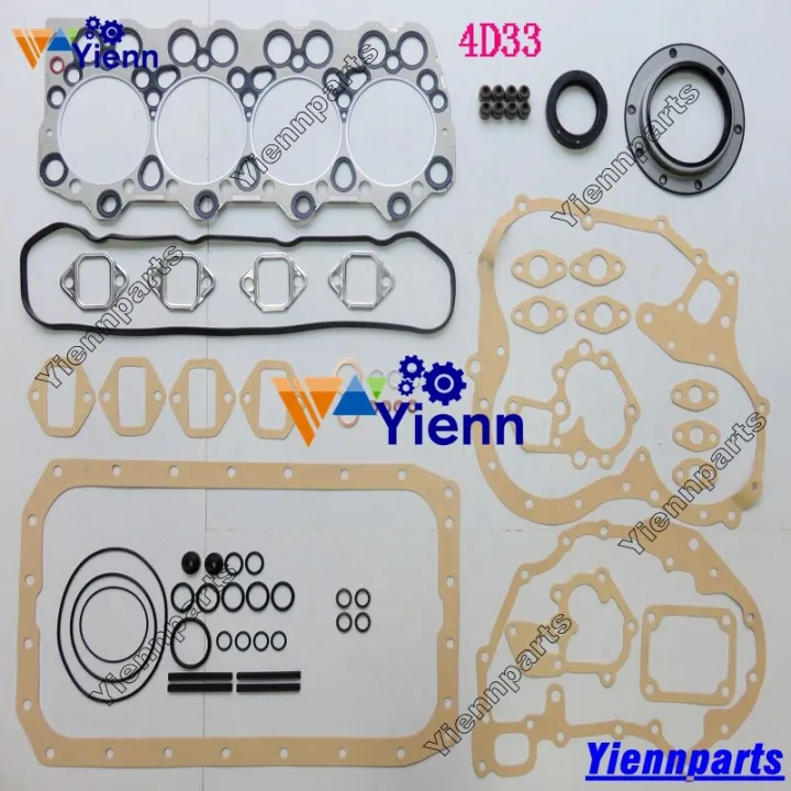 For Mitsubishi 4D33 Overhaul Full Gasket Set Kit With Head Gasket Fit